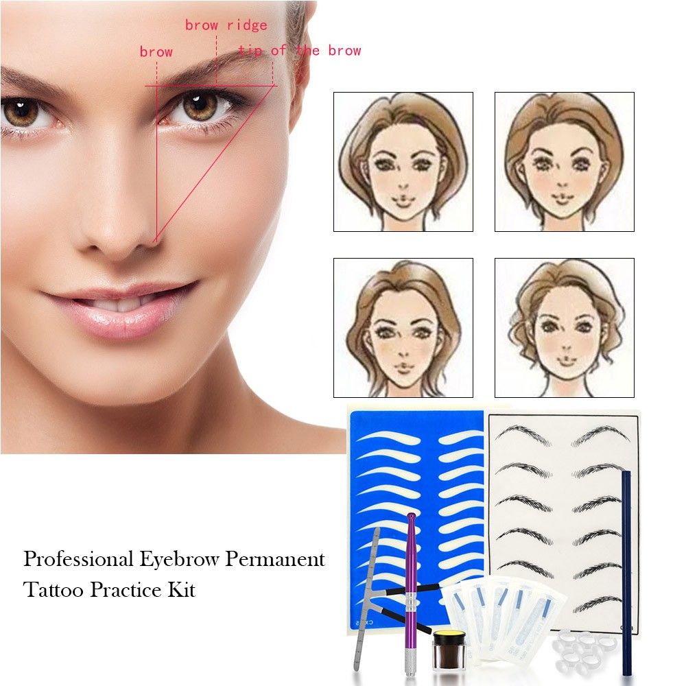 Professional Eyebrow Permanent Tattoo Practice Kit Microblading